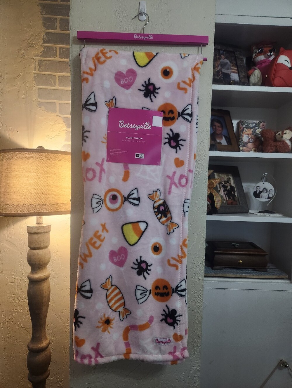 Betsey Johnson Betseyville Halloween Candy Throw Blanket 50" X 70" NWT